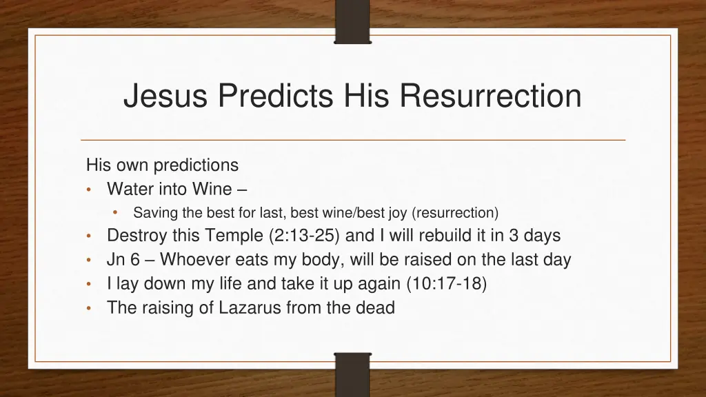jesus predicts his resurrection 1