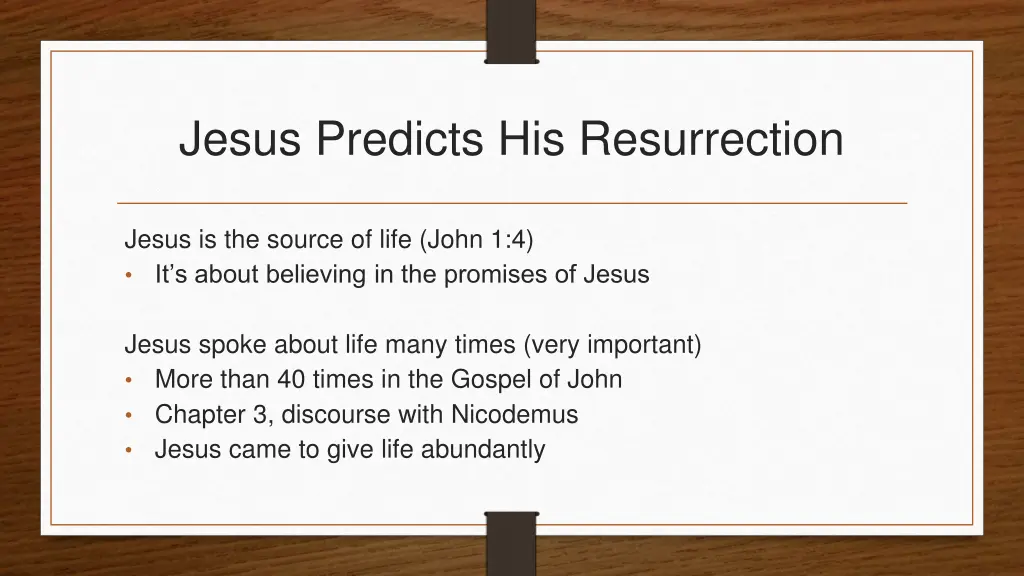 jesus predicts his resurrection