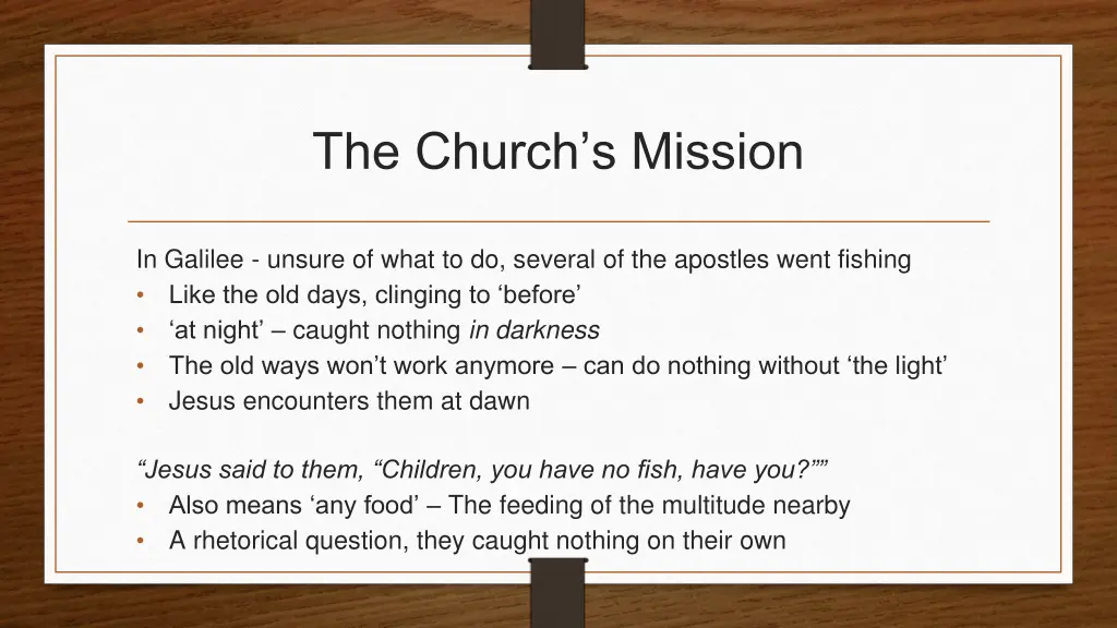 the church s mission