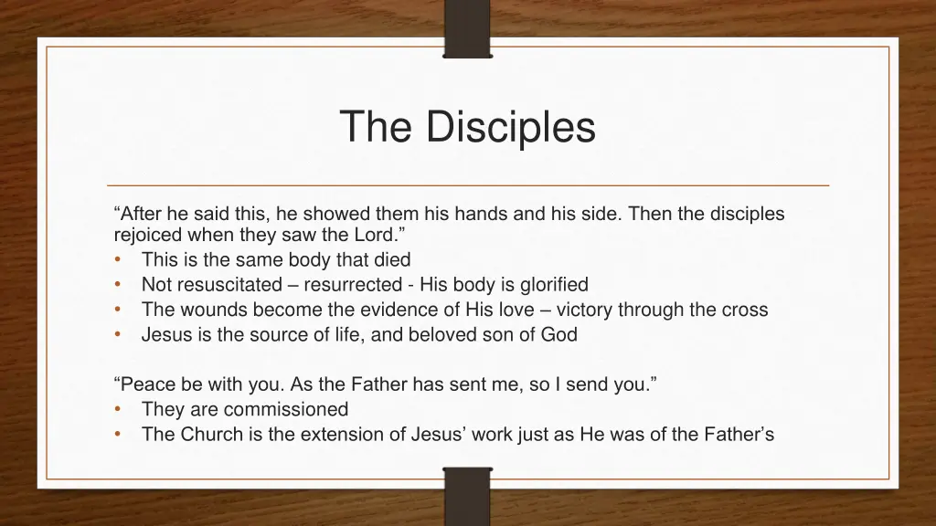 the disciples