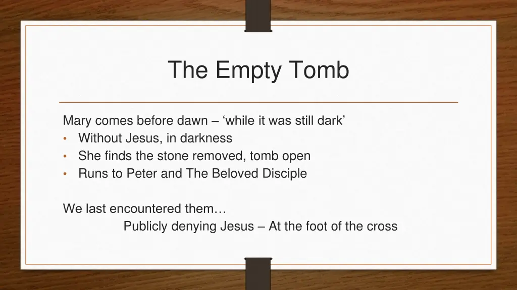 the empty tomb