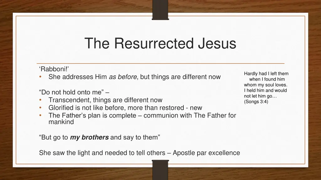 the resurrected jesus