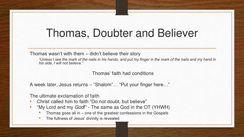thomas doubter and believer