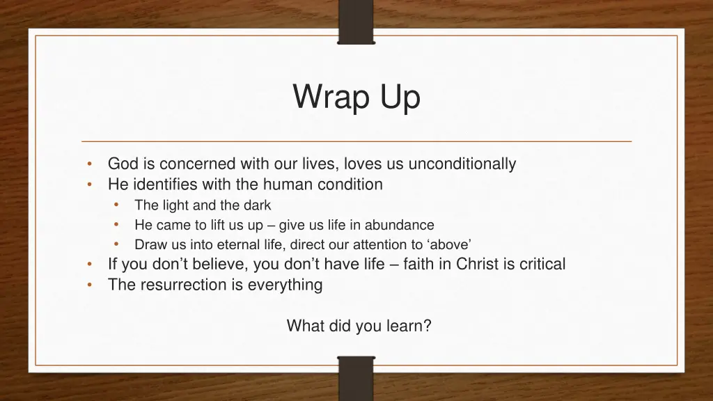 wrap up