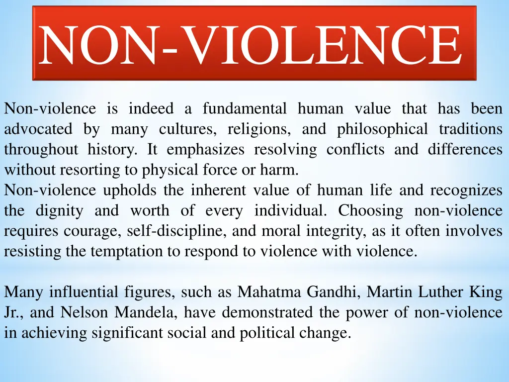 non violence