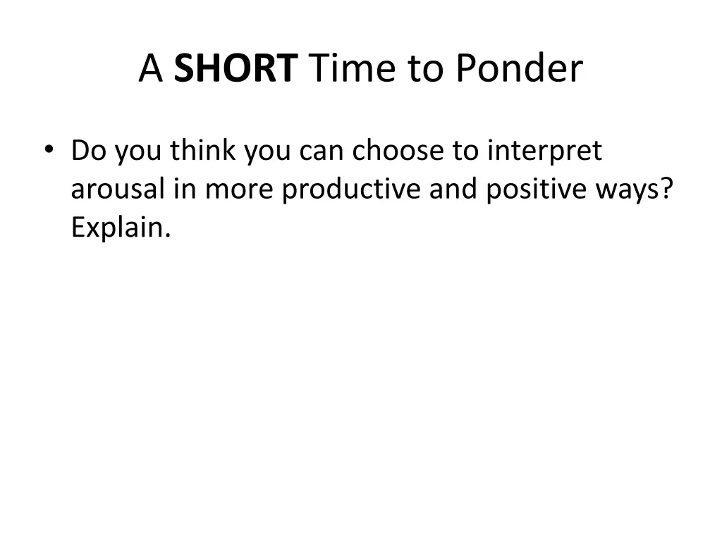 a short time to ponder 1