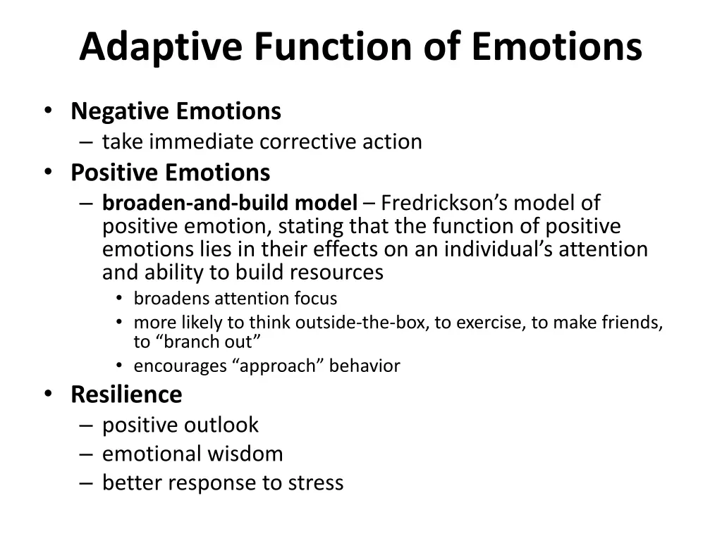 adaptive function of emotions