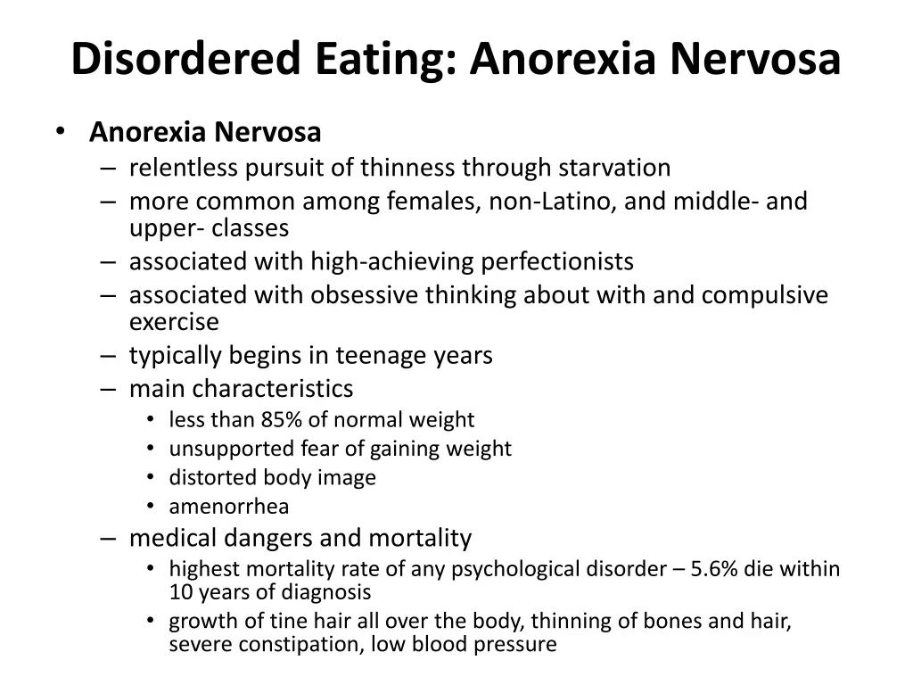 disordered eating anorexia nervosa