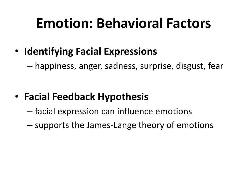 emotion behavioral factors