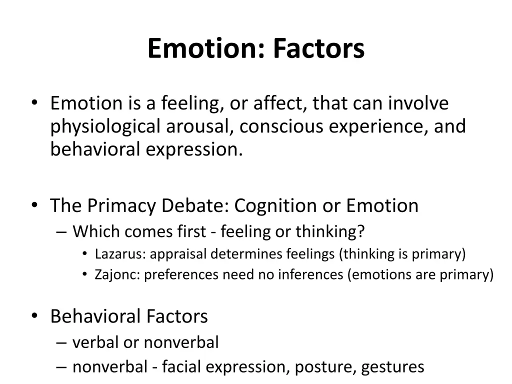 emotion factors