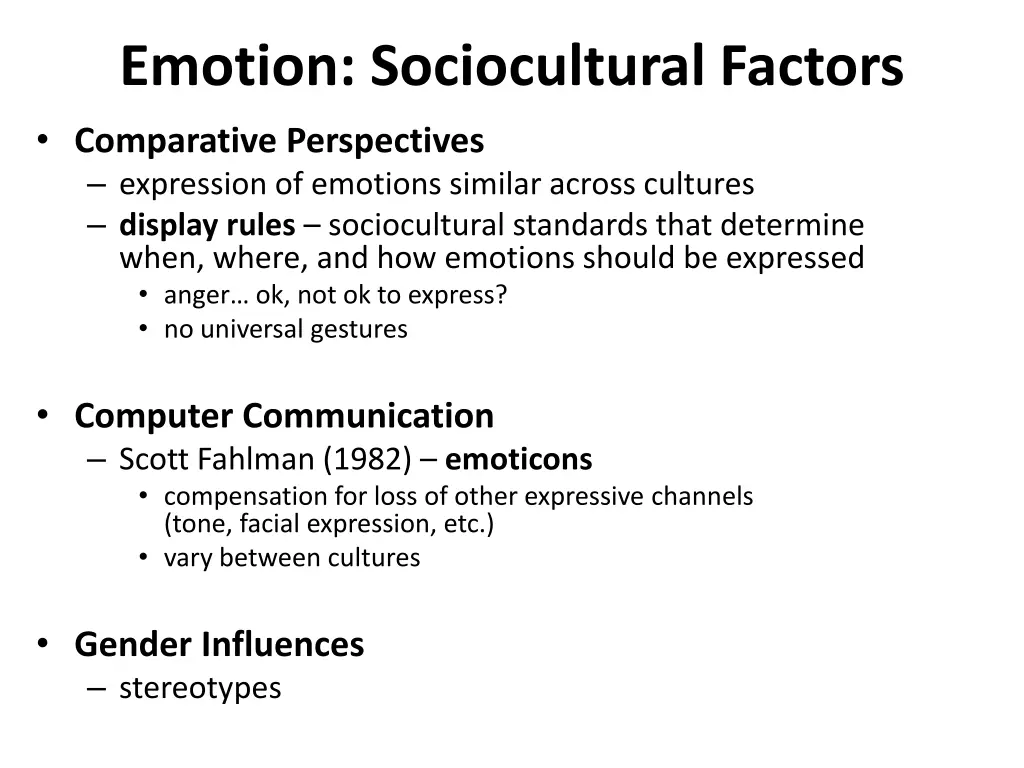 emotion sociocultural factors comparative