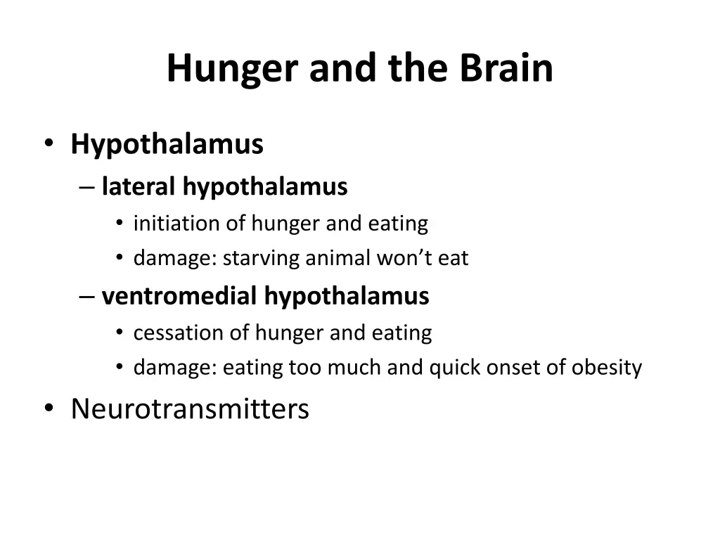 hunger and the brain