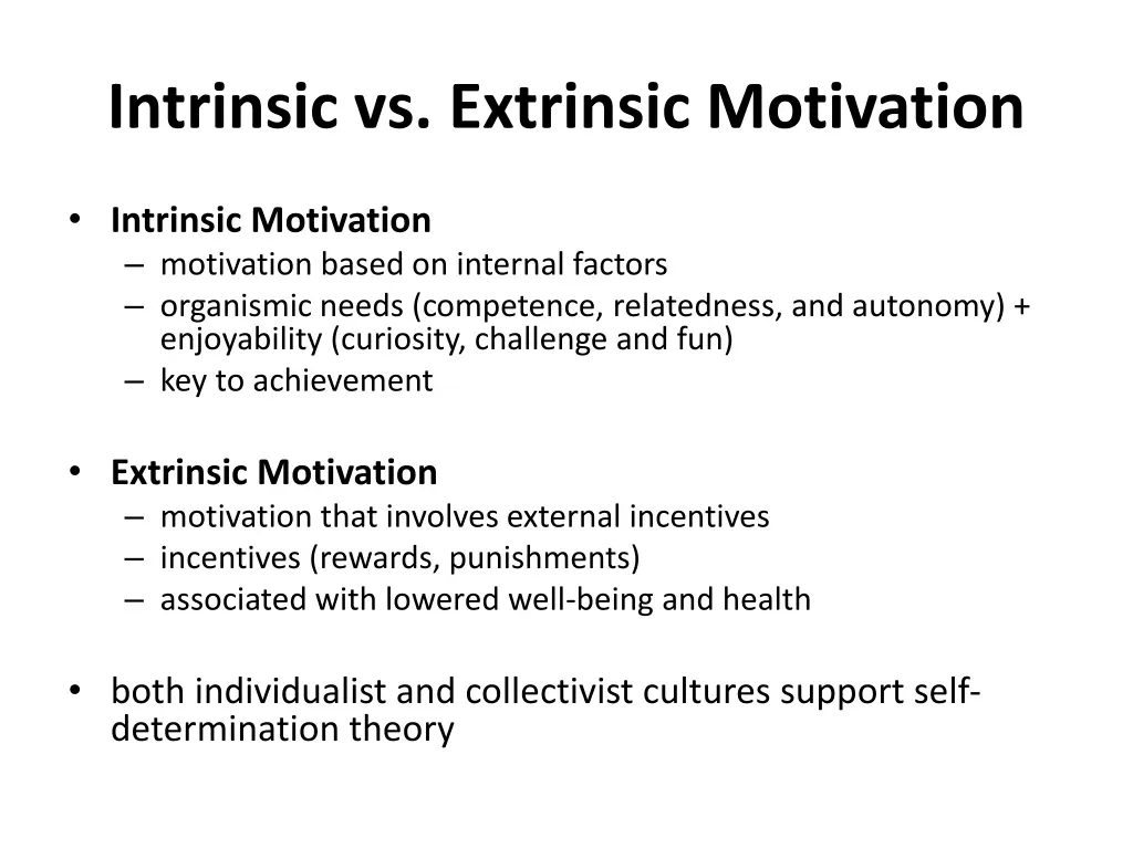 intrinsic vs extrinsic motivation