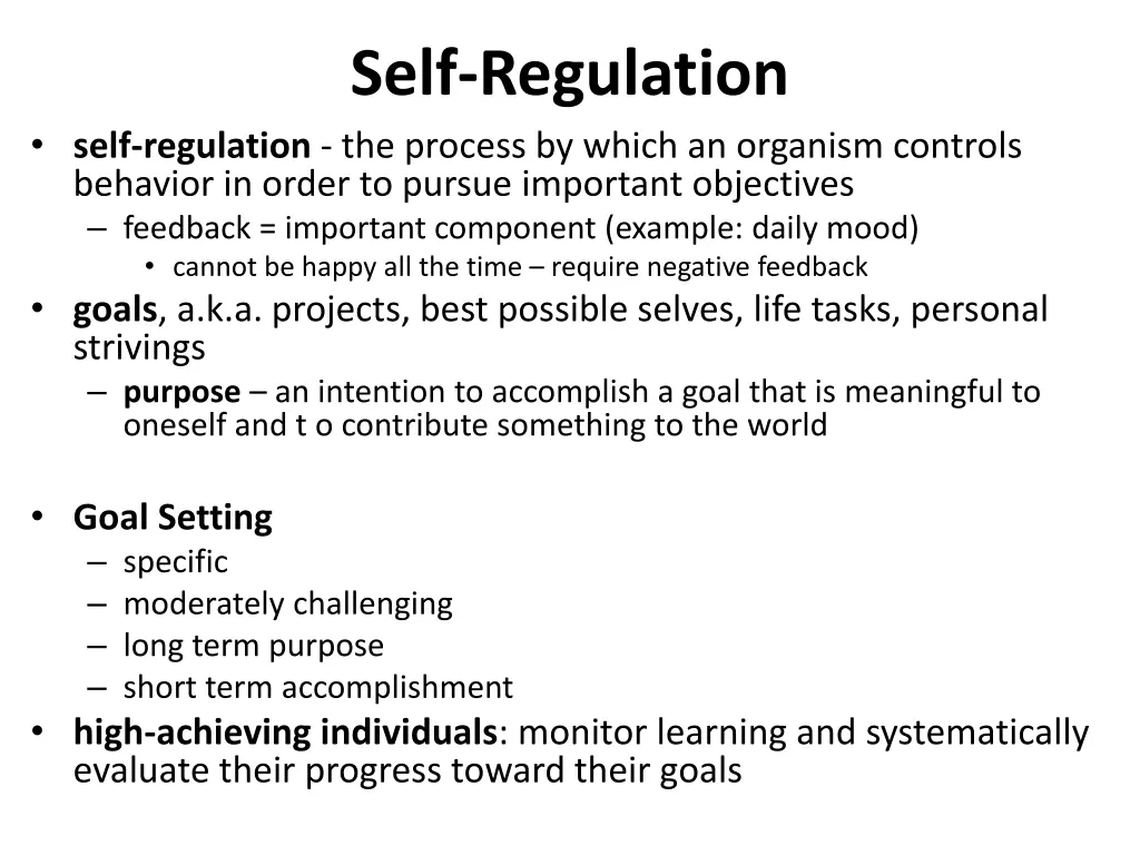 self regulation