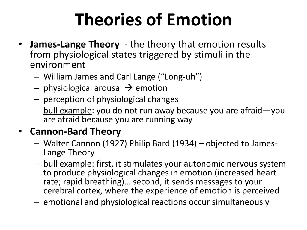 theories of emotion