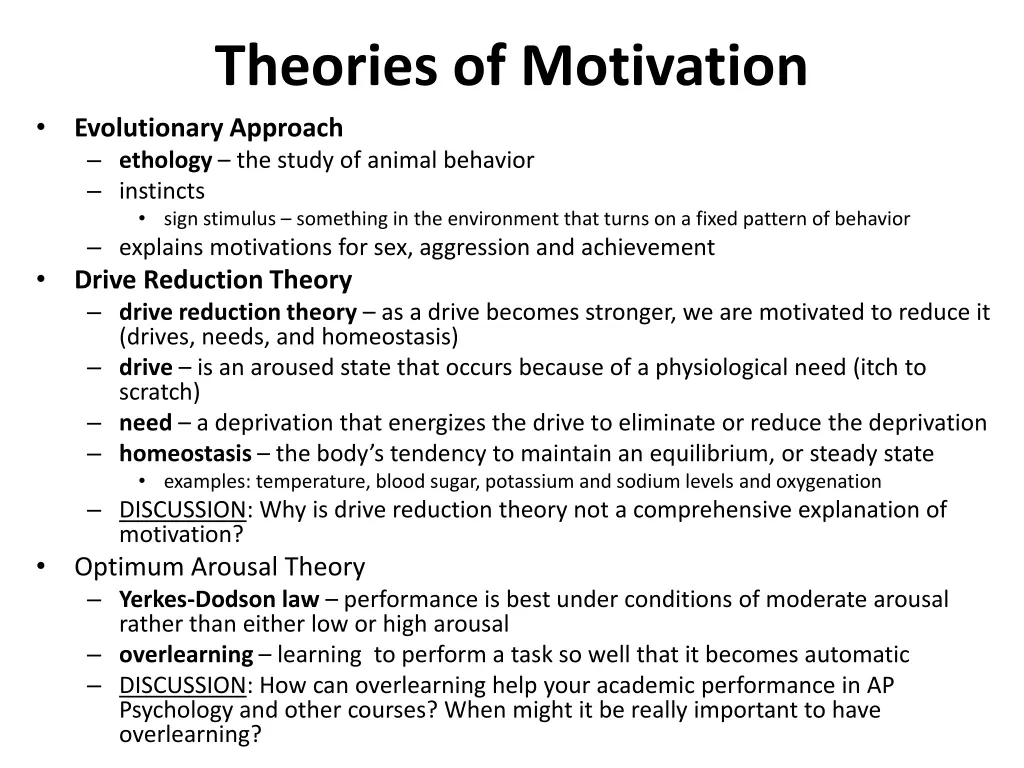 theories of motivation
