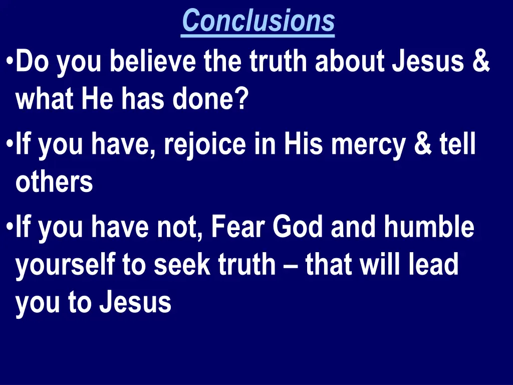 conclusions