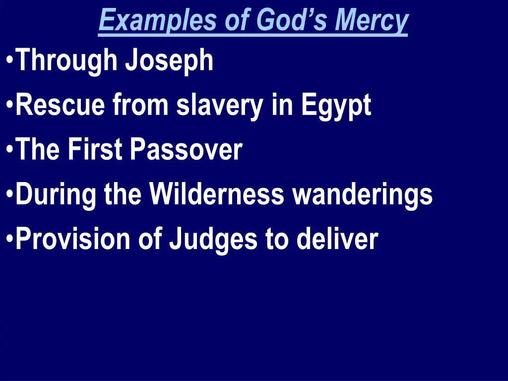 examples of god s mercy through joseph rescue