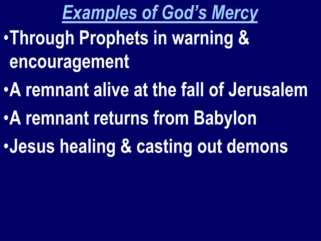 examples of god s mercy through prophets
