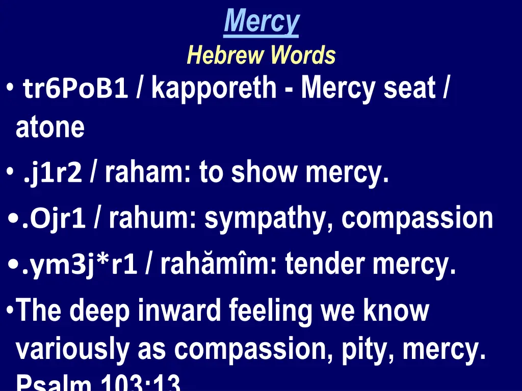 mercy hebrew words