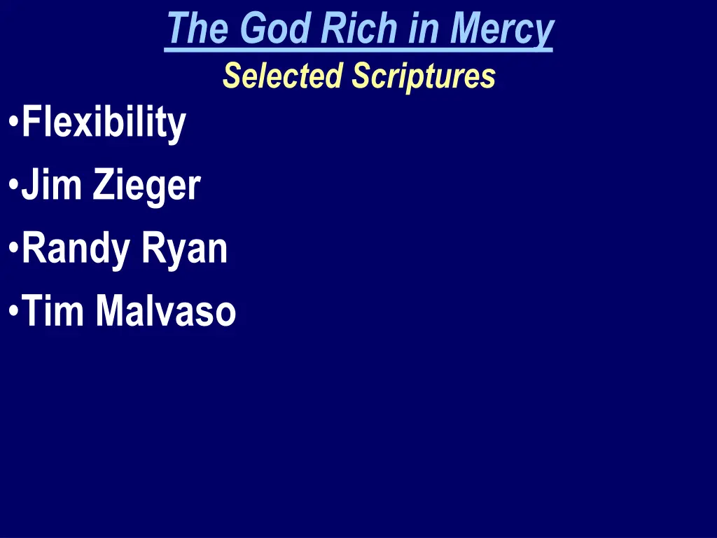 the god rich in mercy selected scriptures