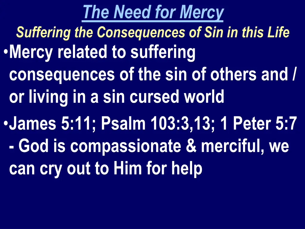 the need for mercy suffering the consequences 2