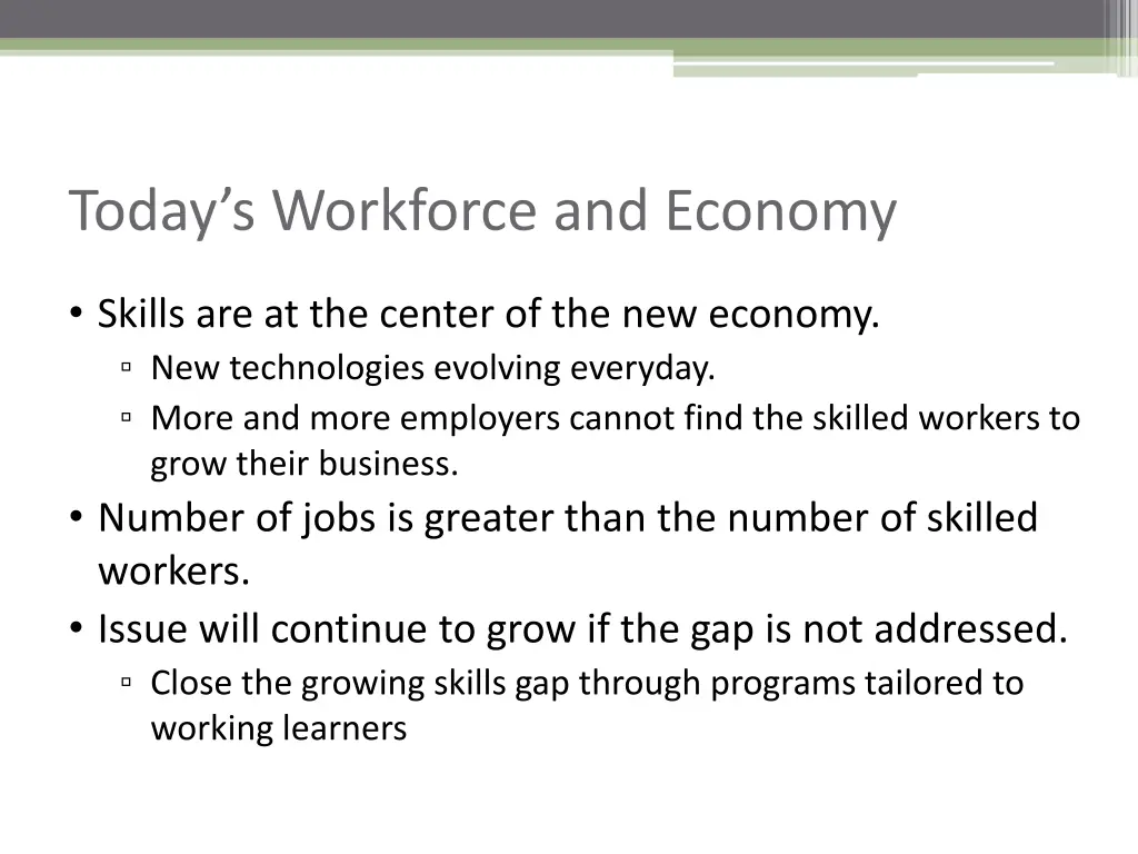 today s workforce and economy