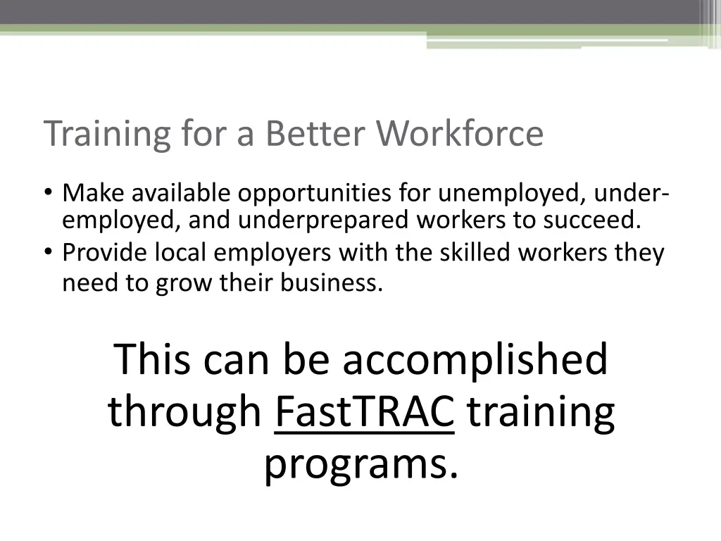 training for a better workforce