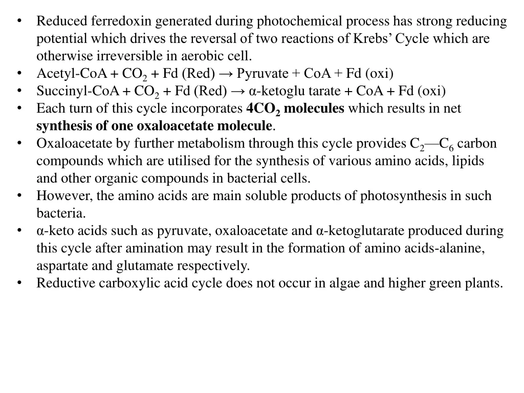 reduced ferredoxin generated during photochemical
