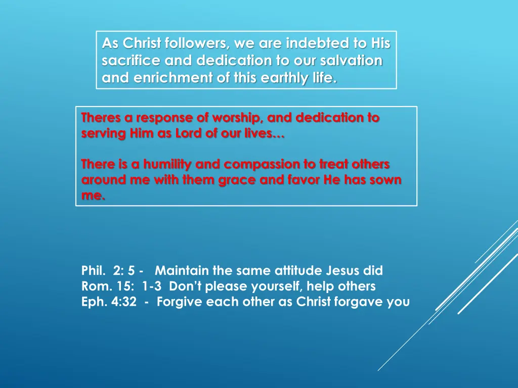 as christ followers we are indebted