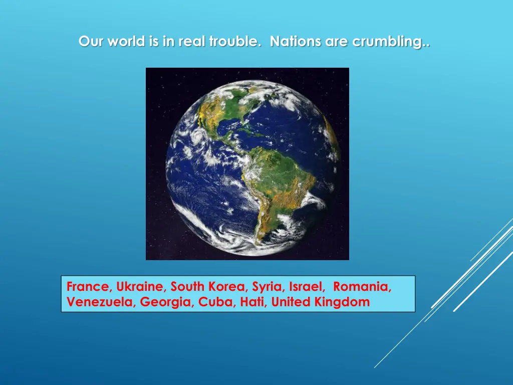 our world is in real trouble nations are crumbling