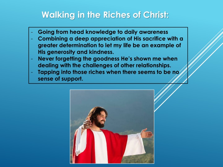 walking in the riches of christ