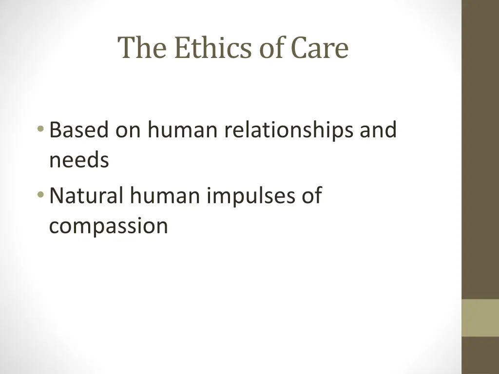 the ethics of care 1