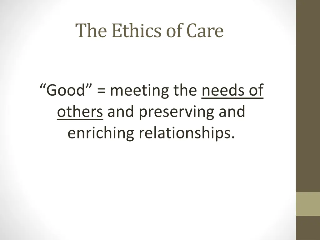 the ethics of care