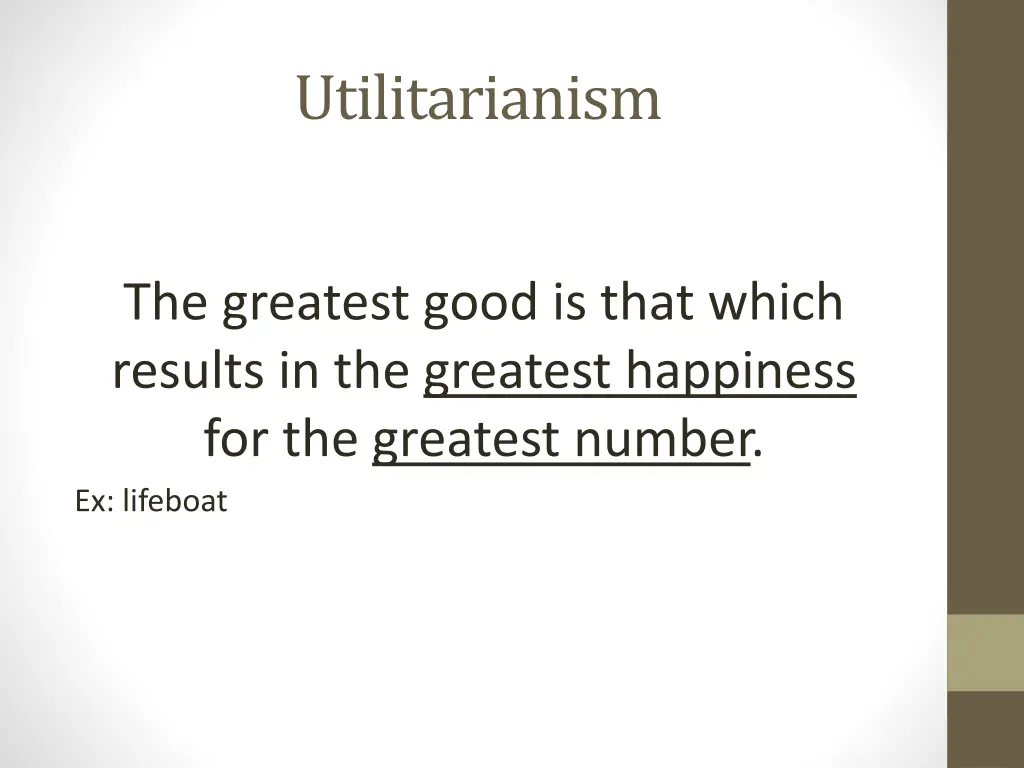utilitarianism 1