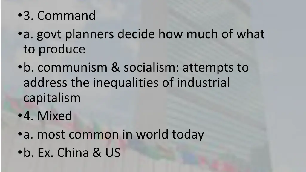 3 command a govt planners decide how much of what