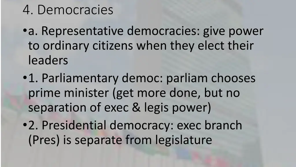 4 democracies a representative democracies give