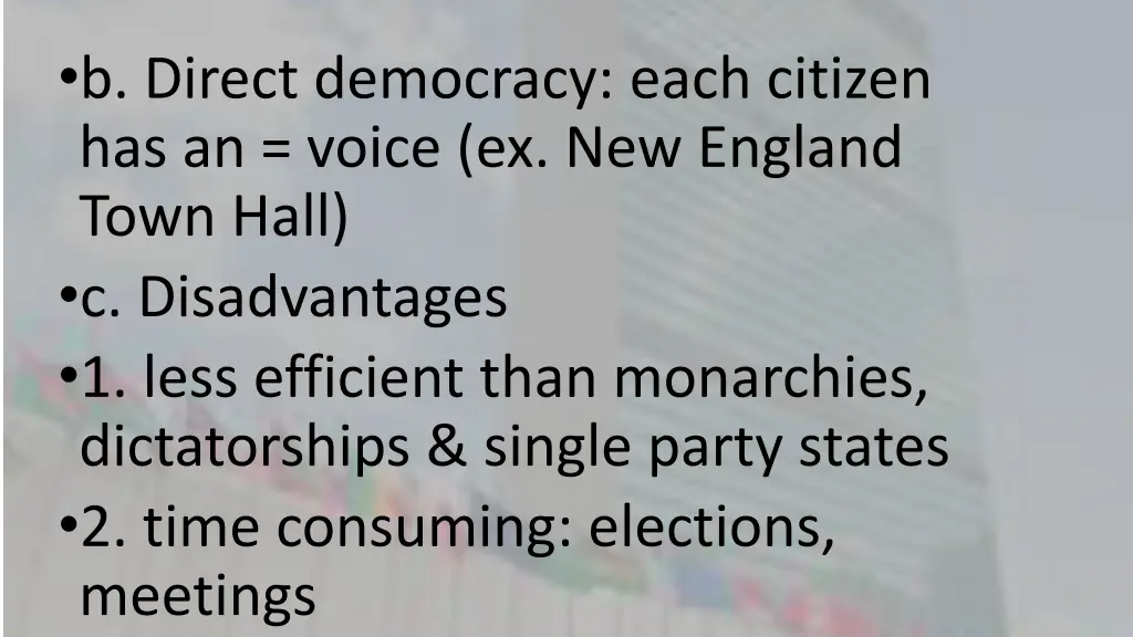 b direct democracy each citizen has an voice