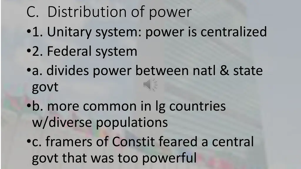 c distribution of power 1 unitary system power