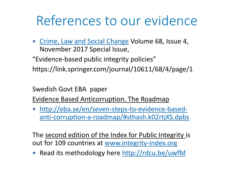 references to our evidence