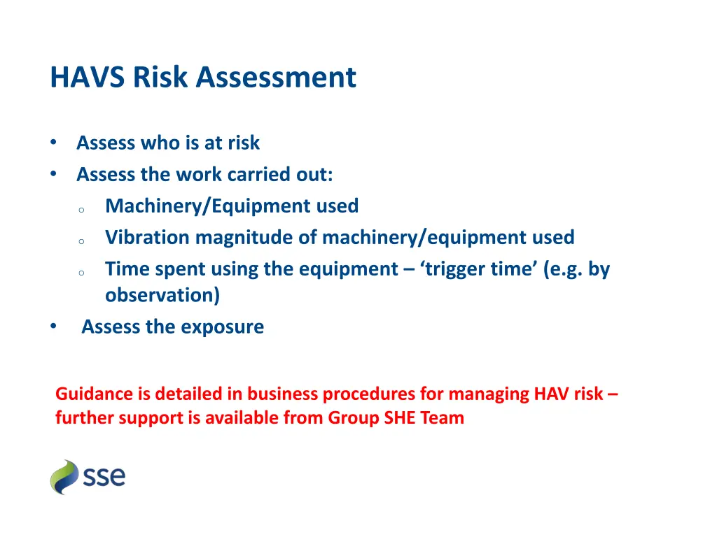 havs risk assessment