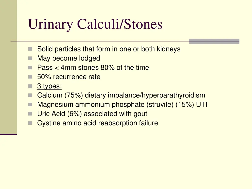 urinary calculi stones
