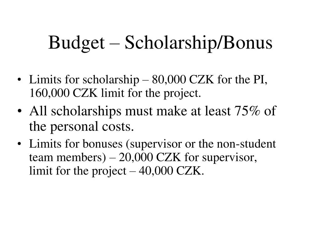 budget scholarship bonus