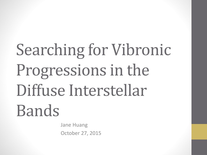 searching for vibronic progressions