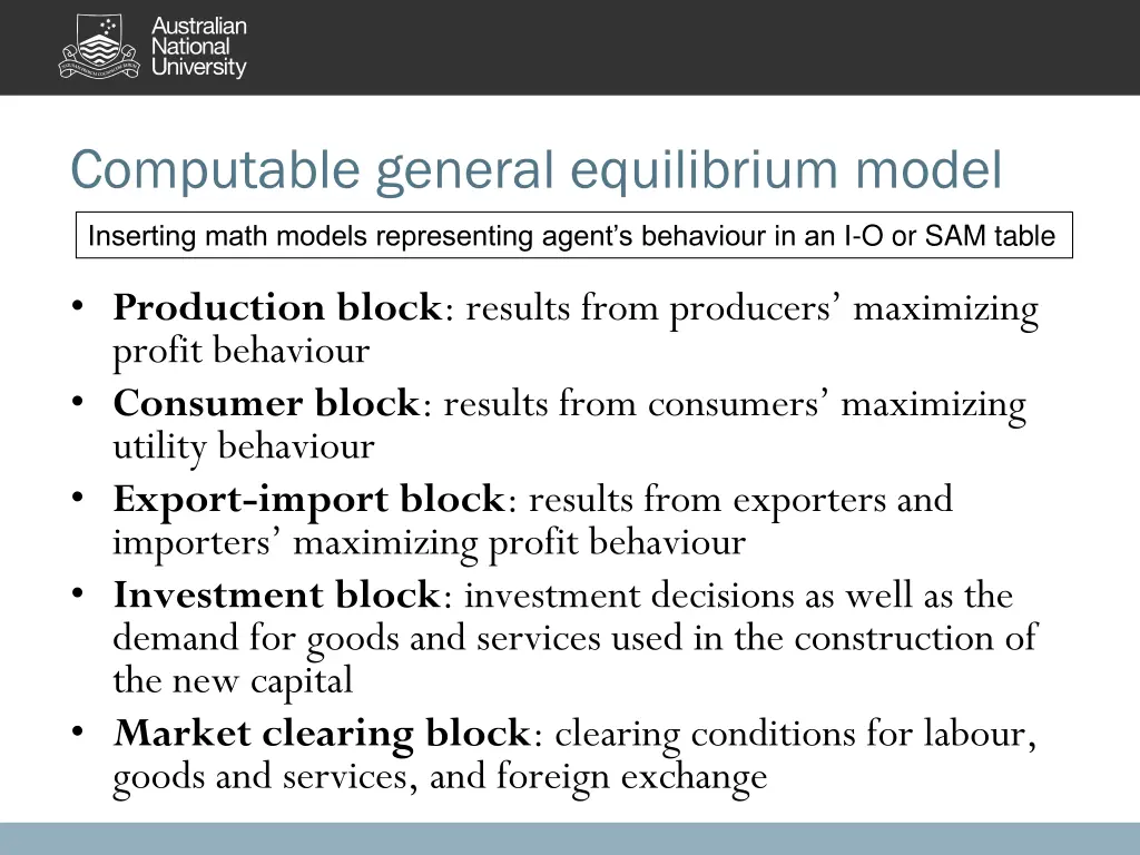 computable general equilibrium model