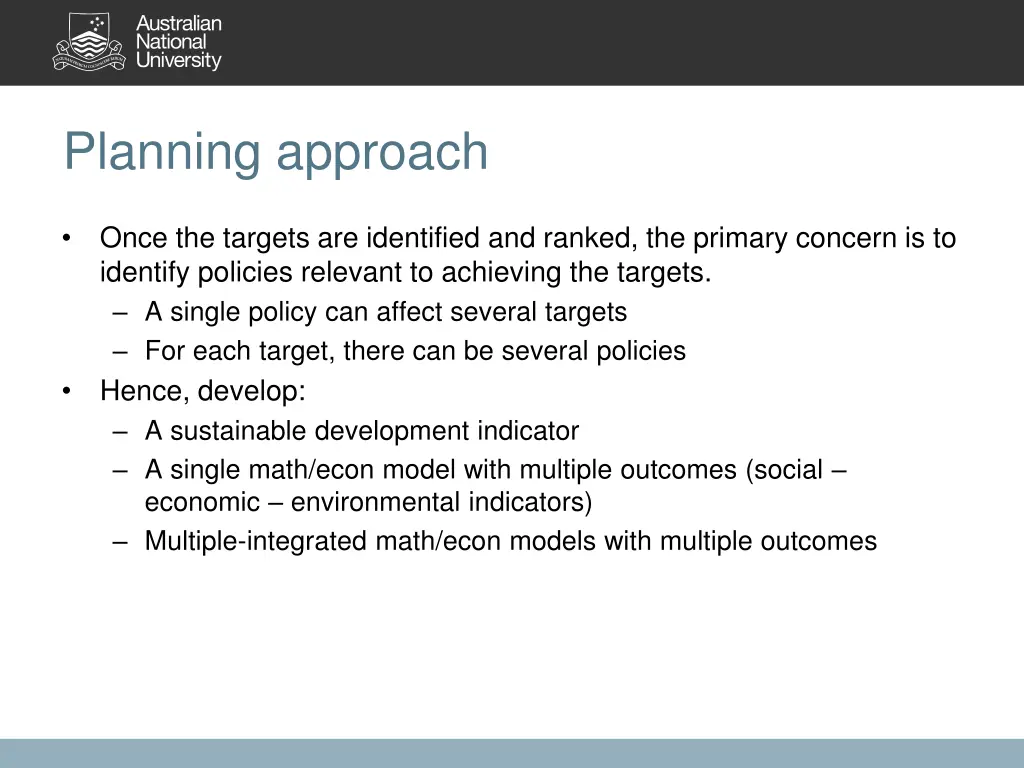 planning approach