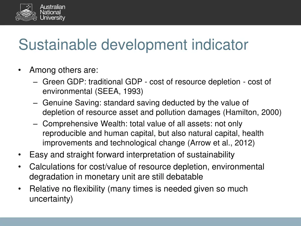 sustainable development indicator