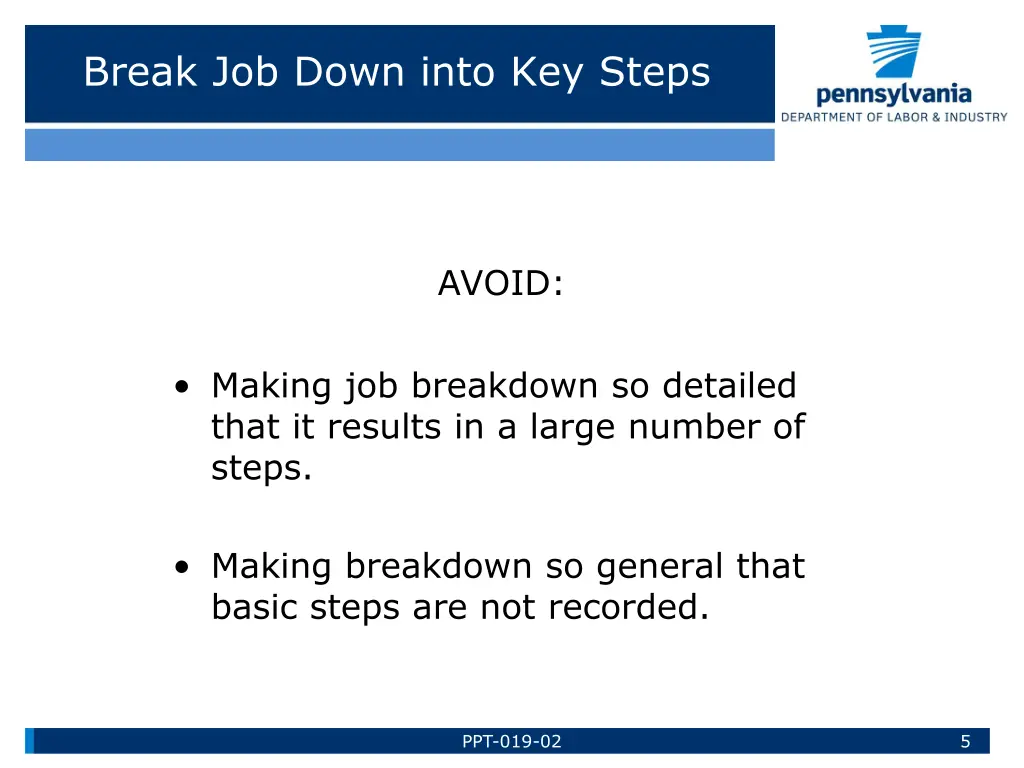 break job down into key steps