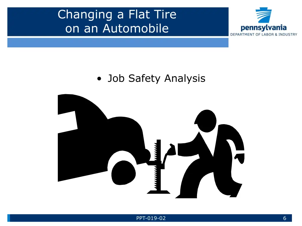 changing a flat tire on an automobile