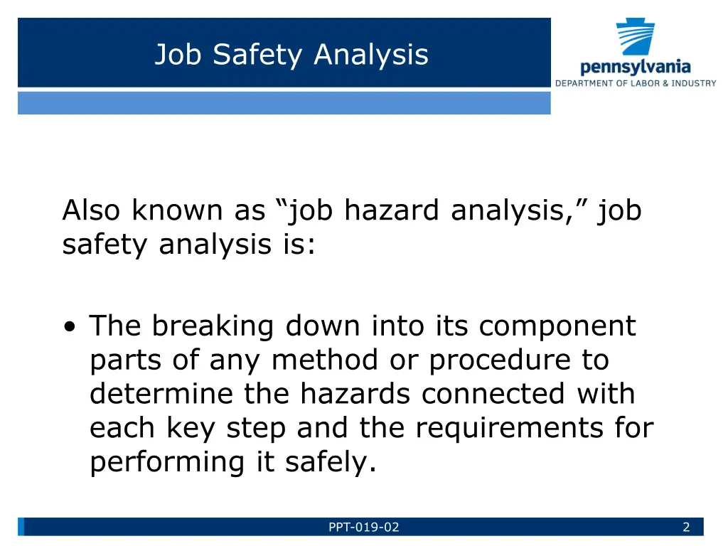 job safety analysis 1